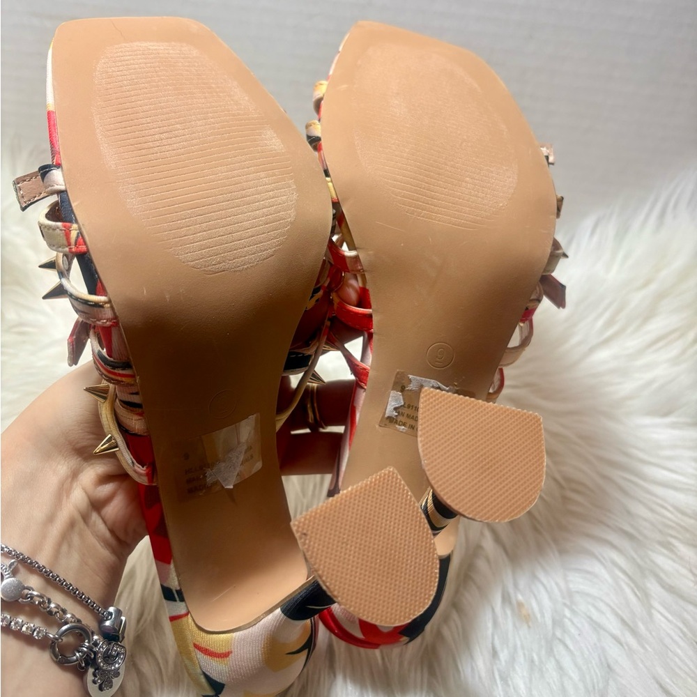 CAPE ROBBIN Bonita Spike Square Toe Odd Shaped Heels. - Picture 8 of 9